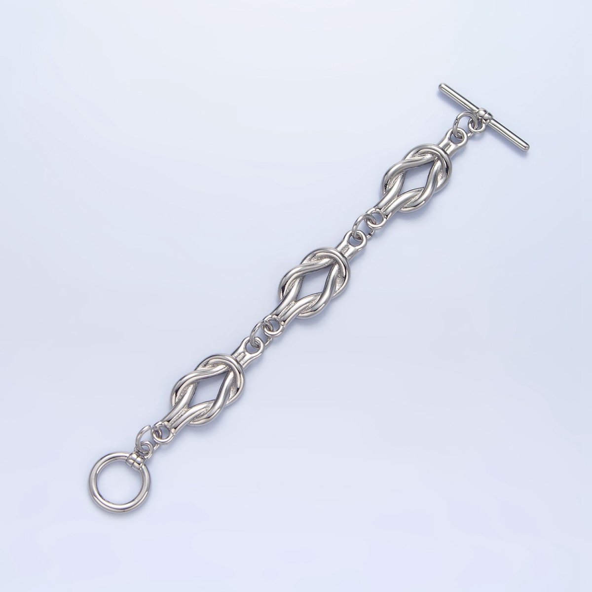 24K Gold plated Triple Tied Knot Minimalist Toggle Clasps Closure Findings in Gold & Silver | Z996 Z997 - DLUXCA