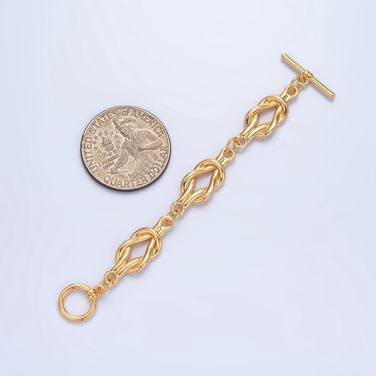 24K Gold plated Triple Tied Knot Minimalist Toggle Clasps Closure Findings in Gold & Silver | Z996 Z997 - DLUXCA