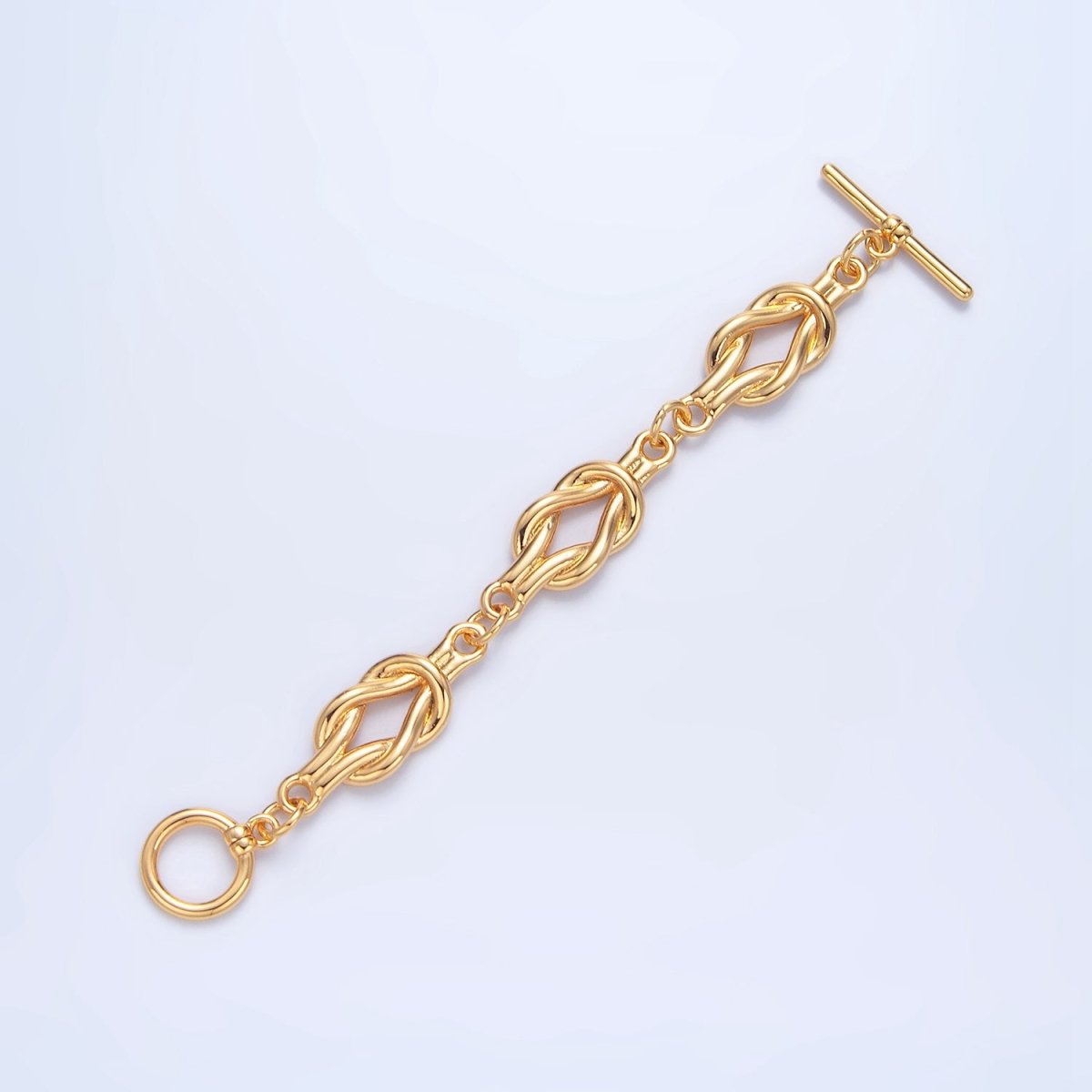 24K Gold plated Triple Tied Knot Minimalist Toggle Clasps Closure Findings in Gold & Silver | Z996 Z997 - DLUXCA