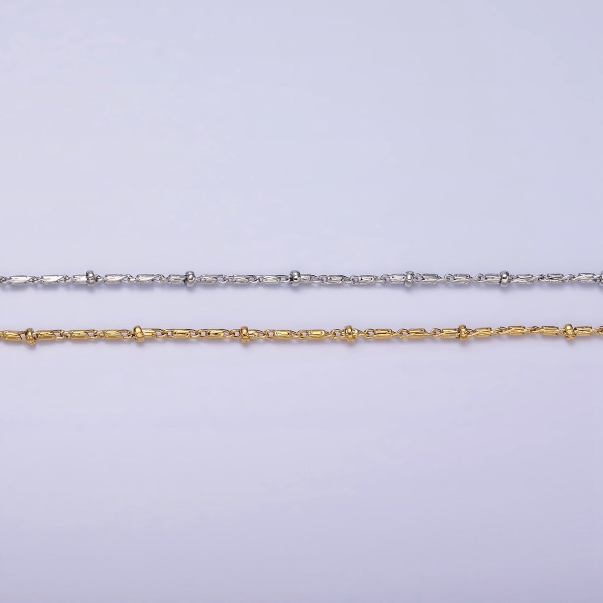 24K Gold plated Tube Chain With Gold Beads For Wholesale Necklace Dainty Satellite Chain Jewelry Making Supplies | WA-1857 WA-1858 Clearance Pricing
