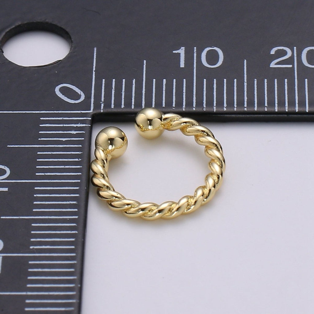 24K Gold plated Twist Earcuffs AI-084 - DLUXCA