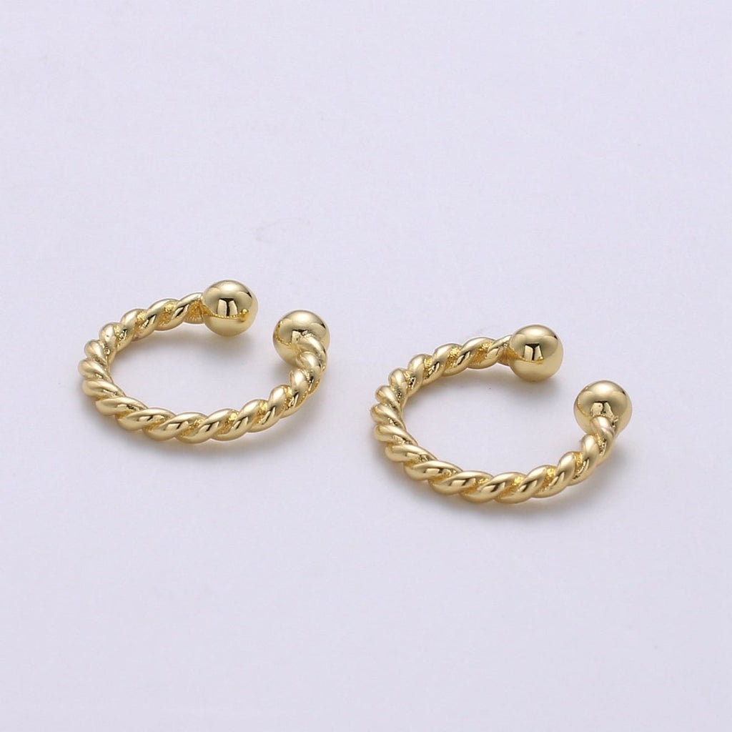 24K Gold plated Twist Earcuffs AI-084 - DLUXCA