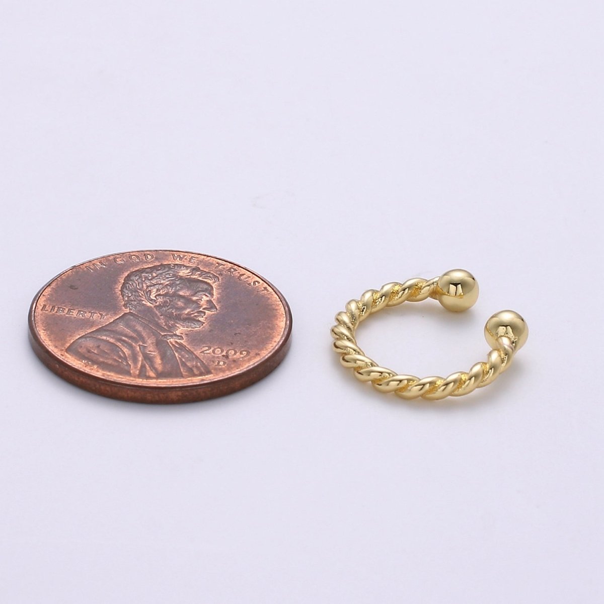 24K Gold plated Twist Earcuffs AI-084 - DLUXCA