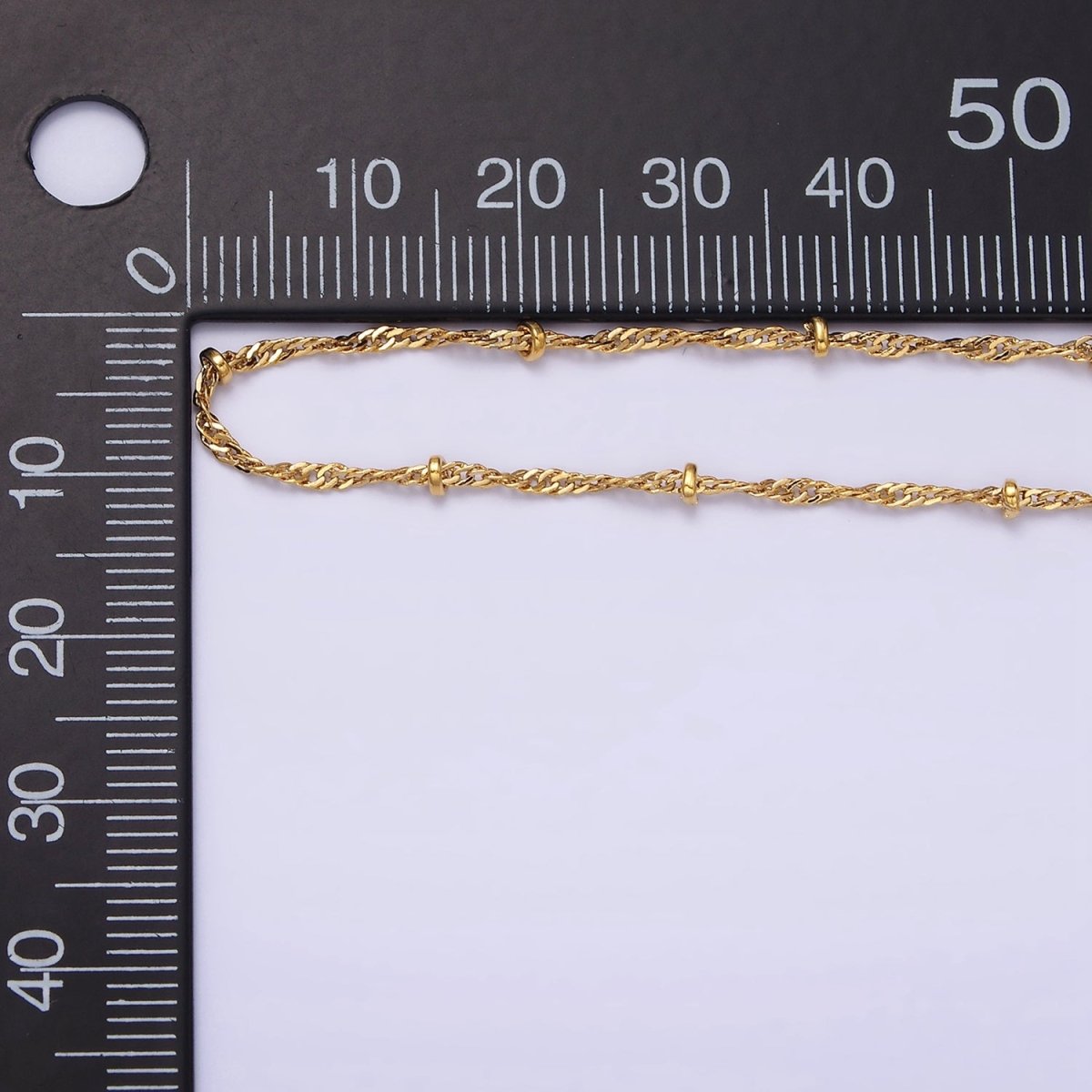 24K Gold plated Twisted Chain With Gold Beads For Wholesale Necklace Dainty Satellite Chain Jewelry Making Supplies | WA-1847 WA-1848 Clearance Pricing