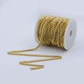 24K Gold plated Unfinished Chain 5.9mm Gold Cuban Link Chain by Yard, Cable CURB Chain, Wholesale bulk Stunning Cuban Chain DIY Craft | ROLL-506 Clearance Pricing - DLUXCA