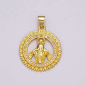 24k Gold plated Virgin Coin Mary Pendant, Gold Medallion Necklace Miraculous Lady Layering Necklace, Religious Necklace, Gift For Her N-1392 - DLUXCA