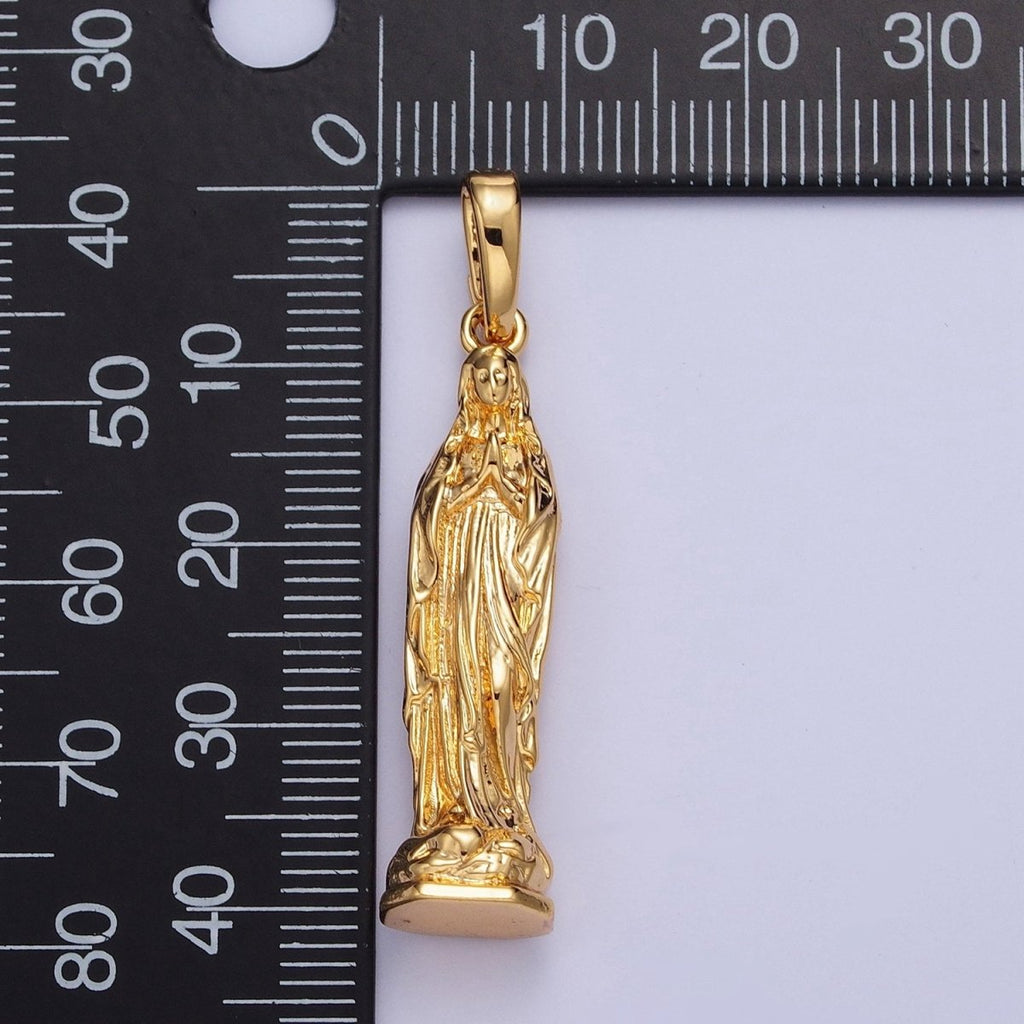 24K Gold plated Virgin Mary Pendant Lady Guadalupe For Jewelry Necklace Making X-441 - DLUXCA