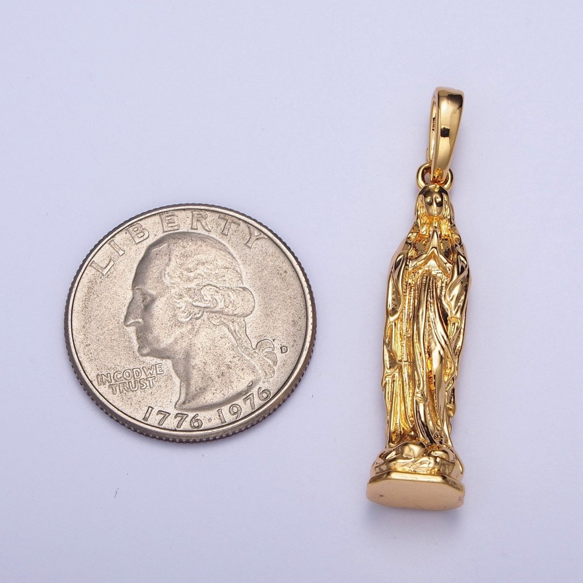 24K Gold plated Virgin Mary Pendant Lady Guadalupe For Jewelry Necklace Making X-441 - DLUXCA