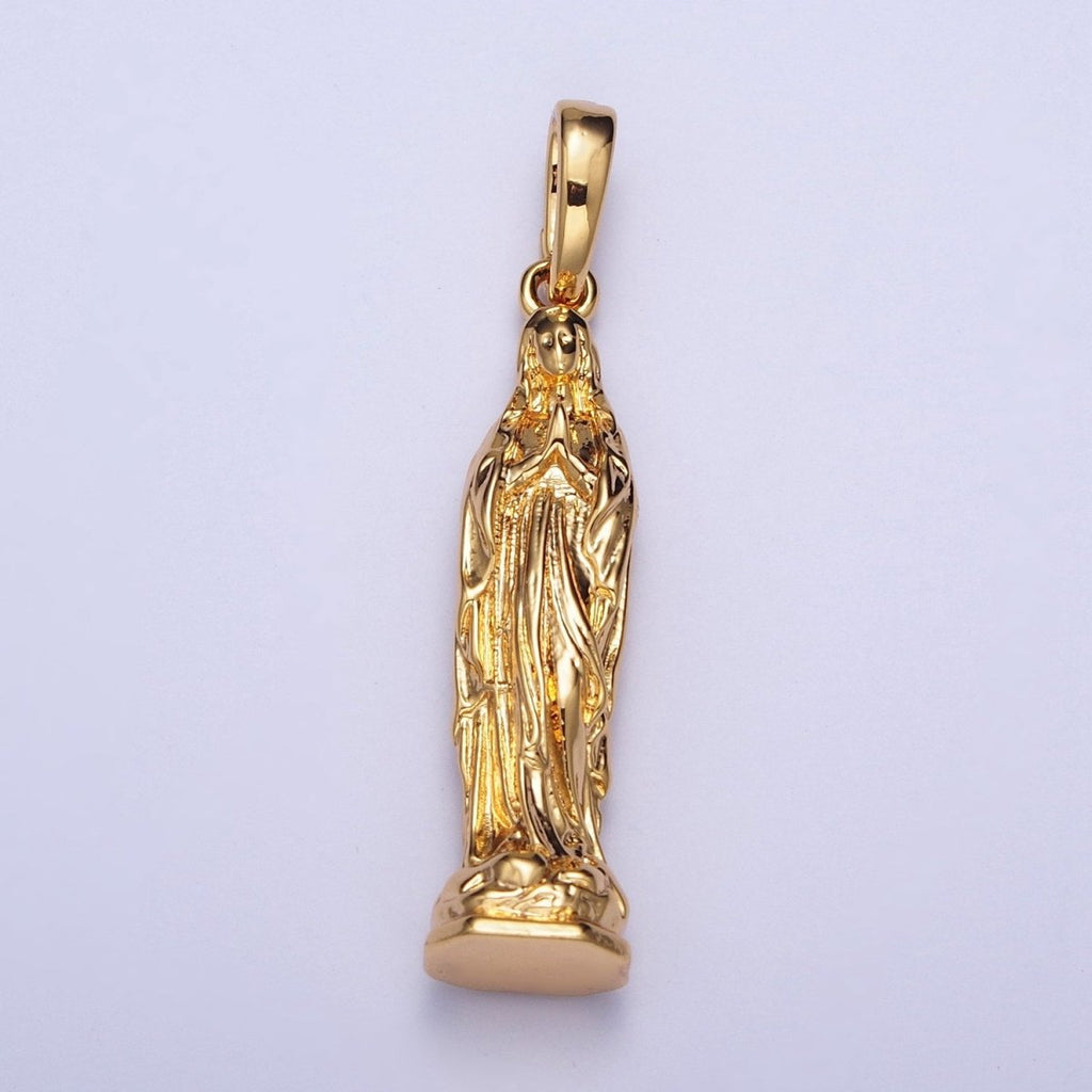24K Gold plated Virgin Mary Pendant Lady Guadalupe For Jewelry Necklace Making X-441 - DLUXCA