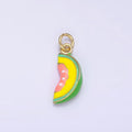24K Gold plated Watermelon Fruit Slice Enamel Charm | D024 - DLUXCA