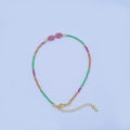 24K Gold plated Watermelon Quartz Gemstone 9.25 Inch Bracelet | WA - 2954 