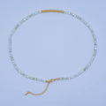 24K Gold plated White Gemstone Bead 17 Inch Necklace | WA - 2968 - DLUXCA