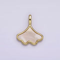 24K Gold plated White Shell Pearl Clam Sea Shell Charm | AC1425 - DLUXCA