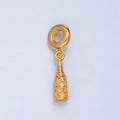 24K Gold plated Wine Alcohol Drink Bottle Drop Rhondelle Bail Pendant | X782 - DLUXCA