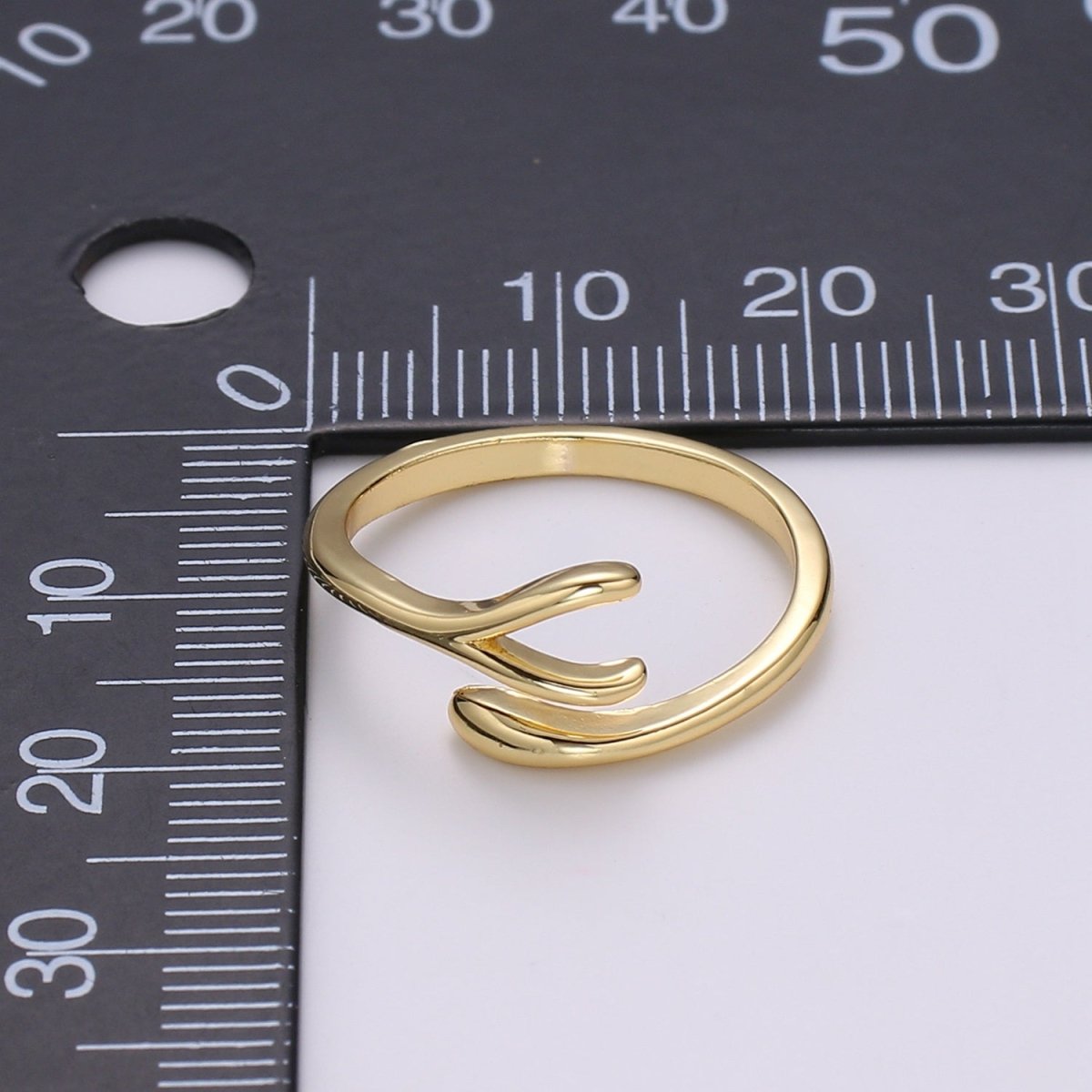 24k Gold plated Wishbone Ring, Good Luck Ring, Lucky Birthday Girlfriend Gift, Mothers Day Gift, Dainty Gold open adjustable ring Jewelry - DLUXCA