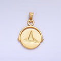 24K Gold plated Witch Hat Broom Double Sided Pendant in Gold & Silver | AA999 - DLUXCA