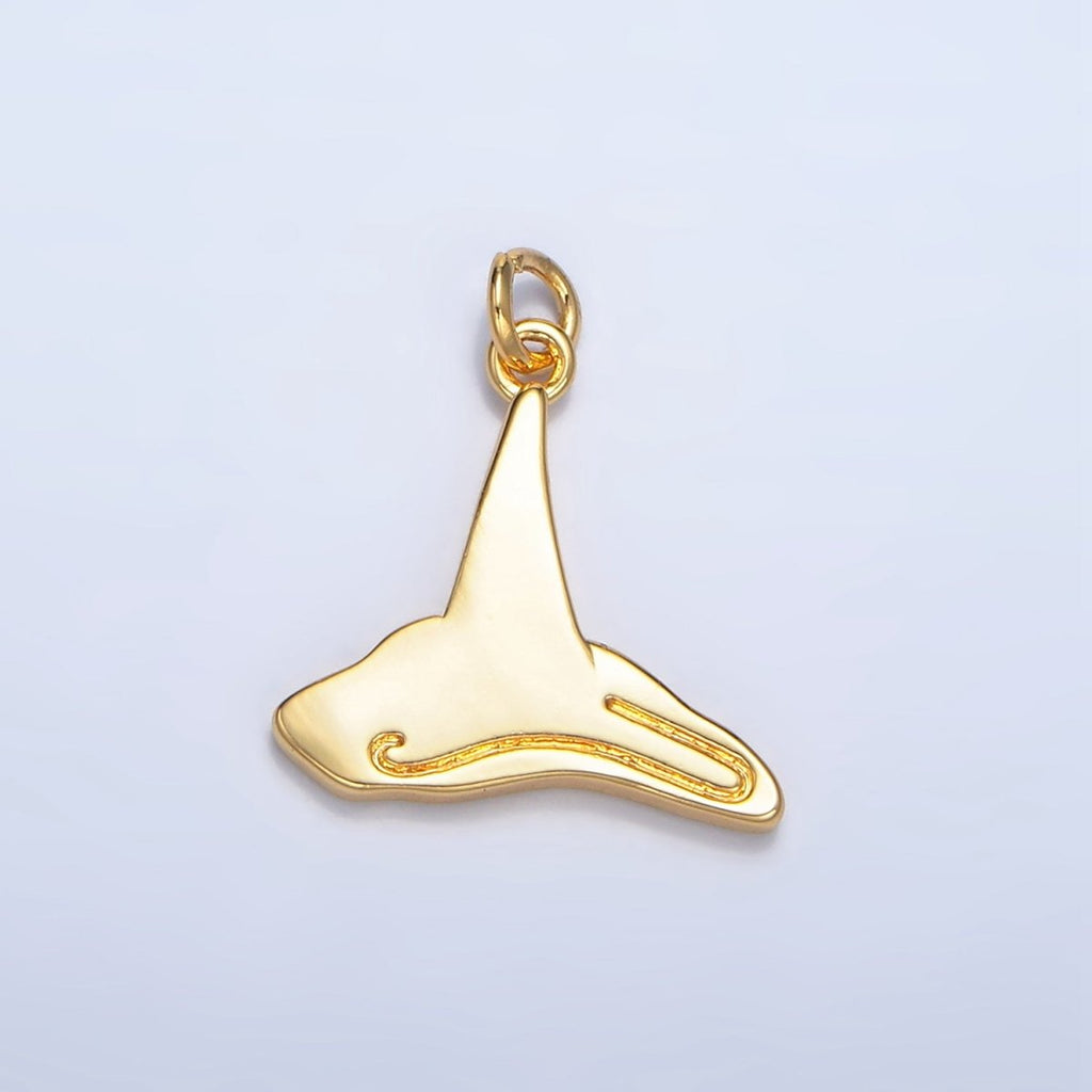 24K Gold plated Witch Hat Holiday Charm in Gold & Silver | W015
