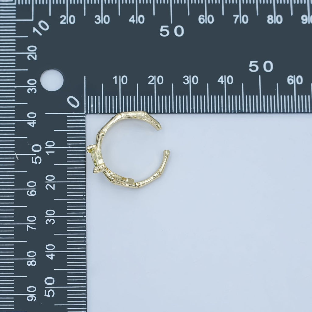 24K Gold plated Yellow CZ Molten Double Band Ring | O853 