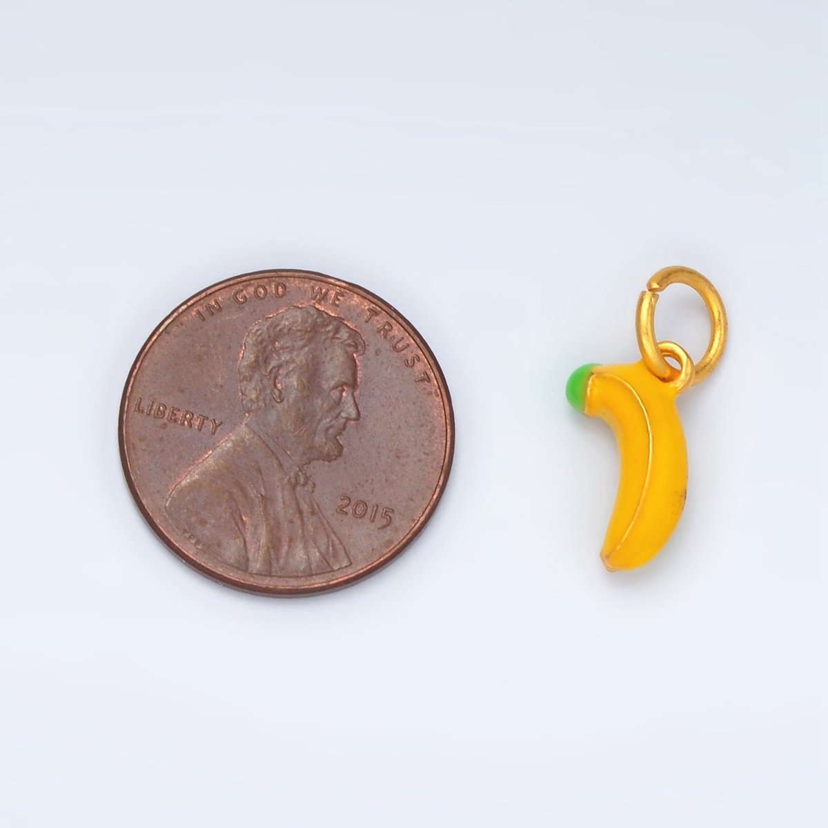 24K Gold plated Yellow Ripe Banana Fruit Charm | AG916 - DLUXCA