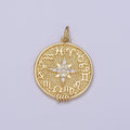24K Gold plated Zodiac Charm Necklace • Gold Astrology Zodiac Signs Circle Necklace Pendant HoroscopeC-340 - DLUXCA
