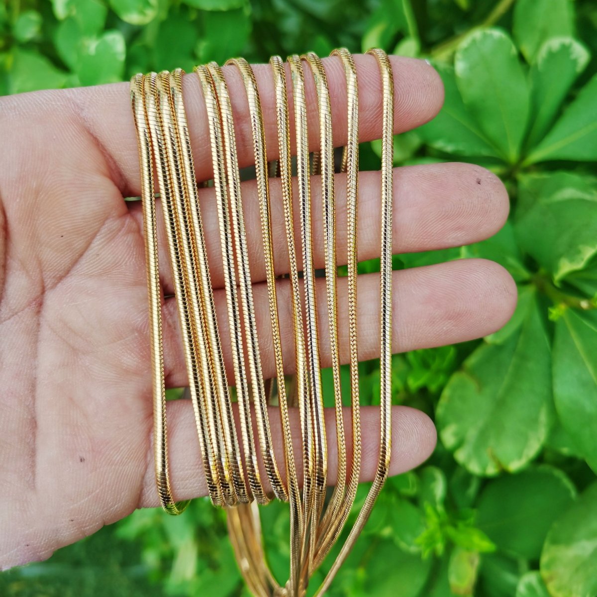 24K Gold Plated Omega Chain Length 23.6" Width 2.3mm Jewelry Findings For Jewelry Making Supply Finished Chain for Necklace w/ Lobster Clasps | CN-814 Clearance Pricing - DLUXCA