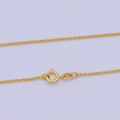 24k Gold Plated Rolo Link Chain Necklace 1.3mm Yellow ROLO Link Chain Layering Necklace | WA-1123 WA-1124 Clearance Pricing