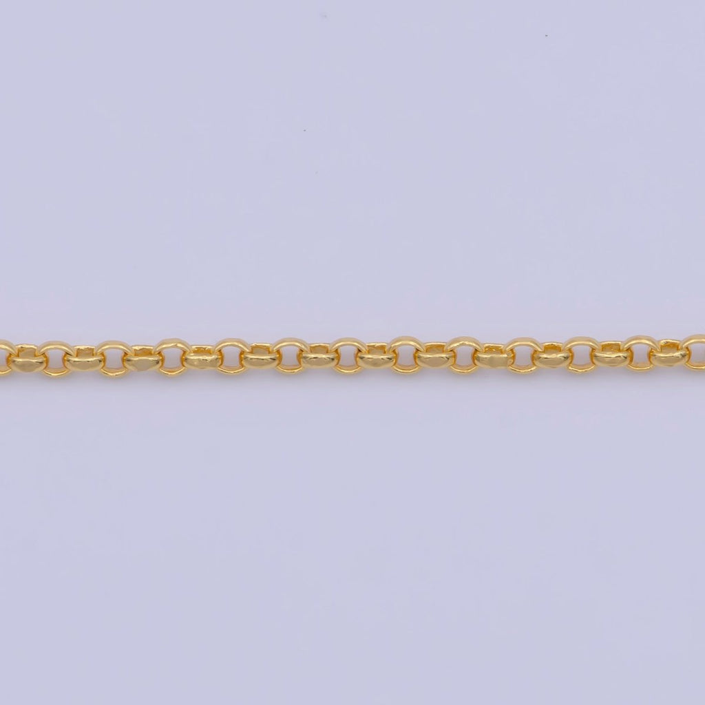 24k Gold Plated Rolo Link Chain Necklace 1.3mm Yellow ROLO Link Chain Layering Necklace | WA-1123 WA-1124 Clearance Pricing