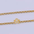 24k Gold Plated Rolo Link Chain Necklace 3.1mm Yellow ROLO Link Chain Layering Necklace | WA-1126 Clearance Pricing - DLUXCA