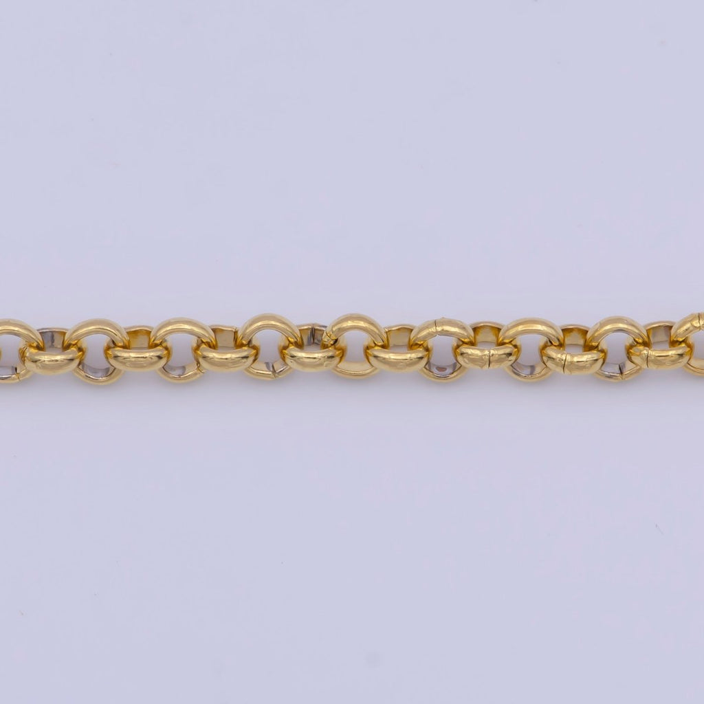 24k Gold Plated Rolo Link Chain Necklace 3.1mm Yellow ROLO Link Chain Layering Necklace | WA-1126 Clearance Pricing - DLUXCA