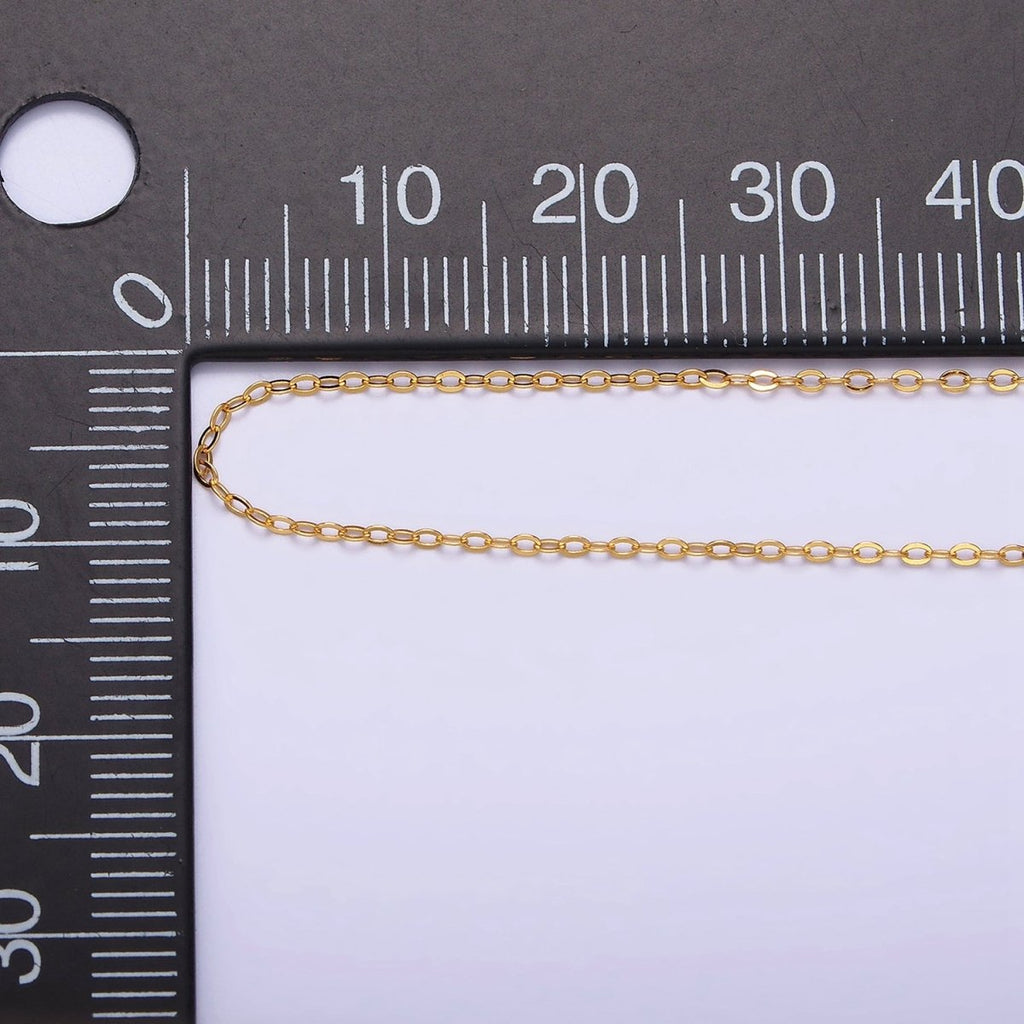 24K Gold Vermeil Cable Link Necklace Chain, 925 Sterling Silver Necklace Chain w/ Heavy 24K Gold Plated 18 inch | WA-1955 Clearance Pricing - DLUXCA