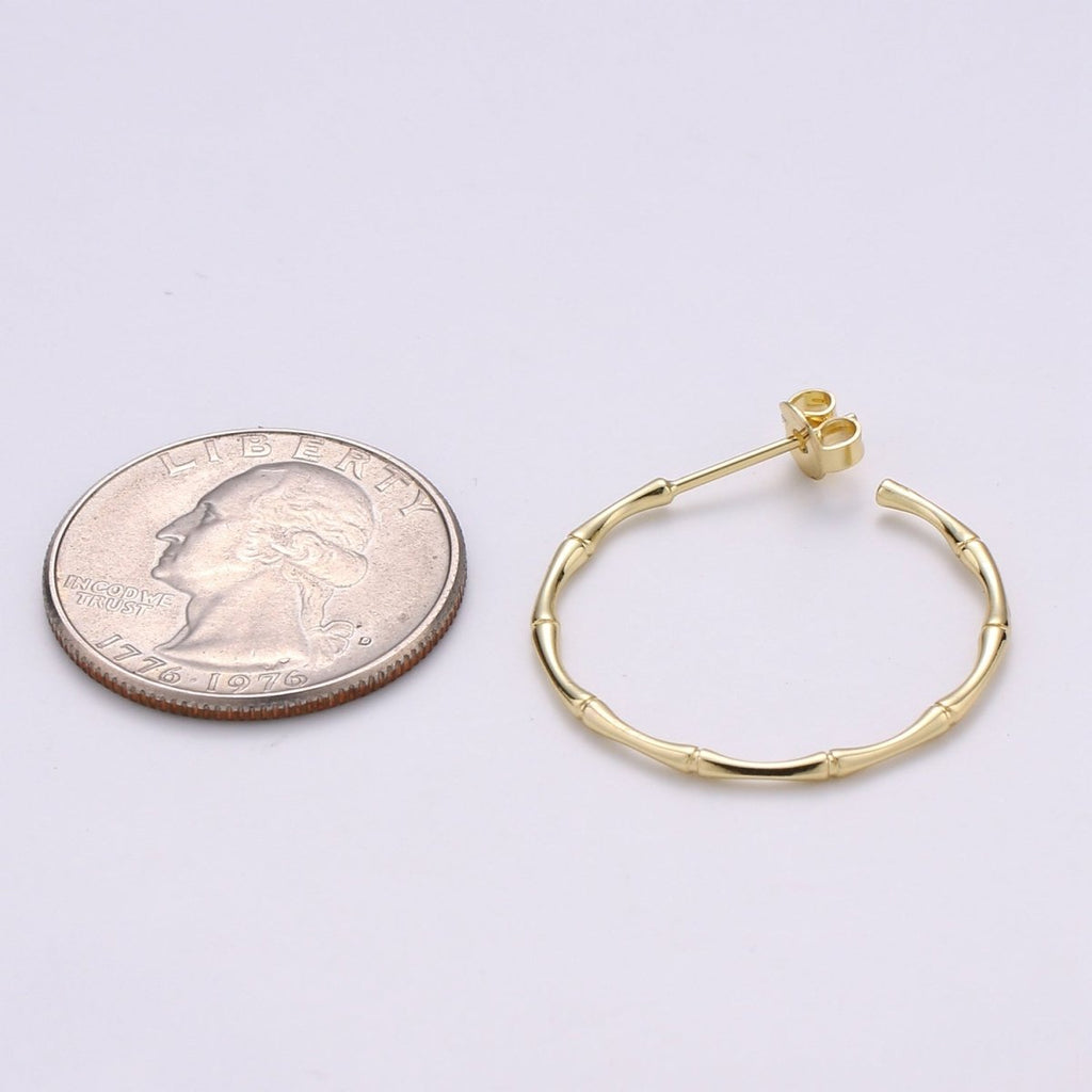 24k Impala Hoop Earrings, Dainty Hoop Earring, Minimalist Earrings, Animal Safari Inspired Everyday Wear Earrings 30mm Earring Q-286 - DLUXCA