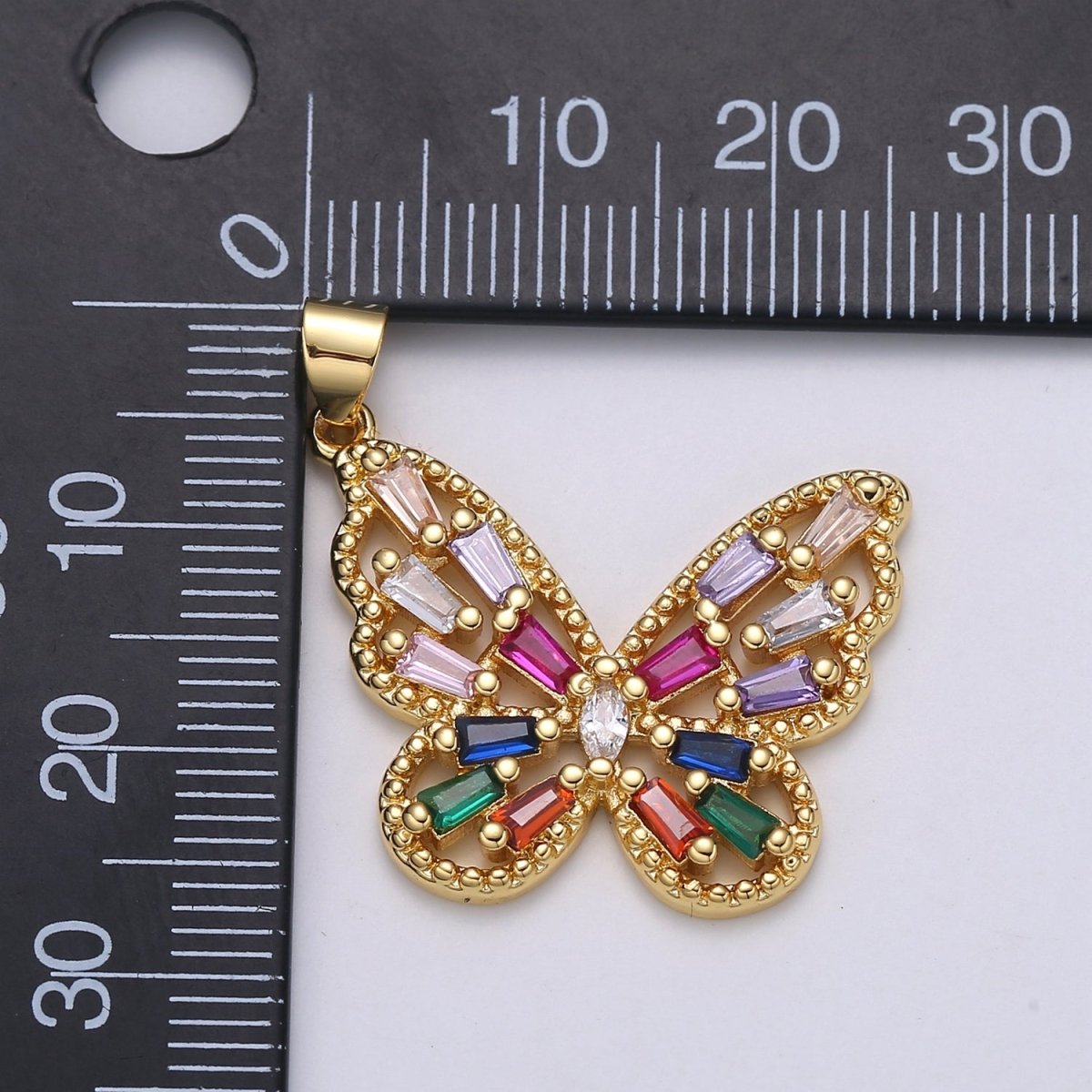 24K Rainbow Gold plated Butterfly - J-282 - DLUXCA