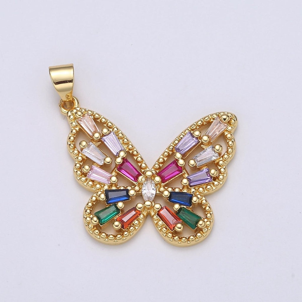 24K Rainbow Gold plated Butterfly - J-282 - DLUXCA