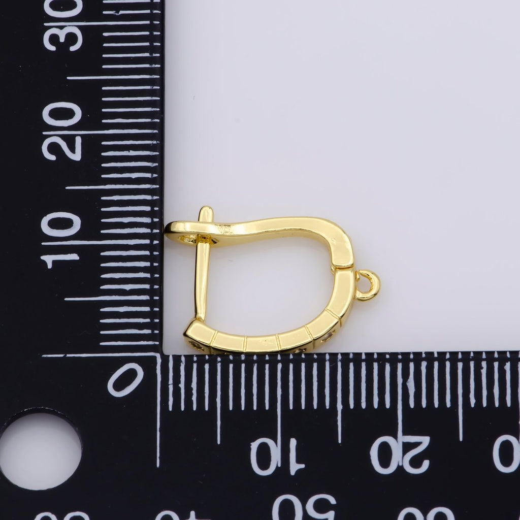 24k Vermeil Gold Earrings, Open Link, Latch Back Earring, Rugged Earrings, Gift for Her, Earrings for Women, Everyday Wear Earrings, K-736 - DLUXCA