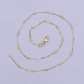 2.4mm Satellite Bead Box 16 Inch Gold Chain with Lobster Clasps Necklace For Jewelry Making | WA-1109 Clearance Pricing - DLUXCA