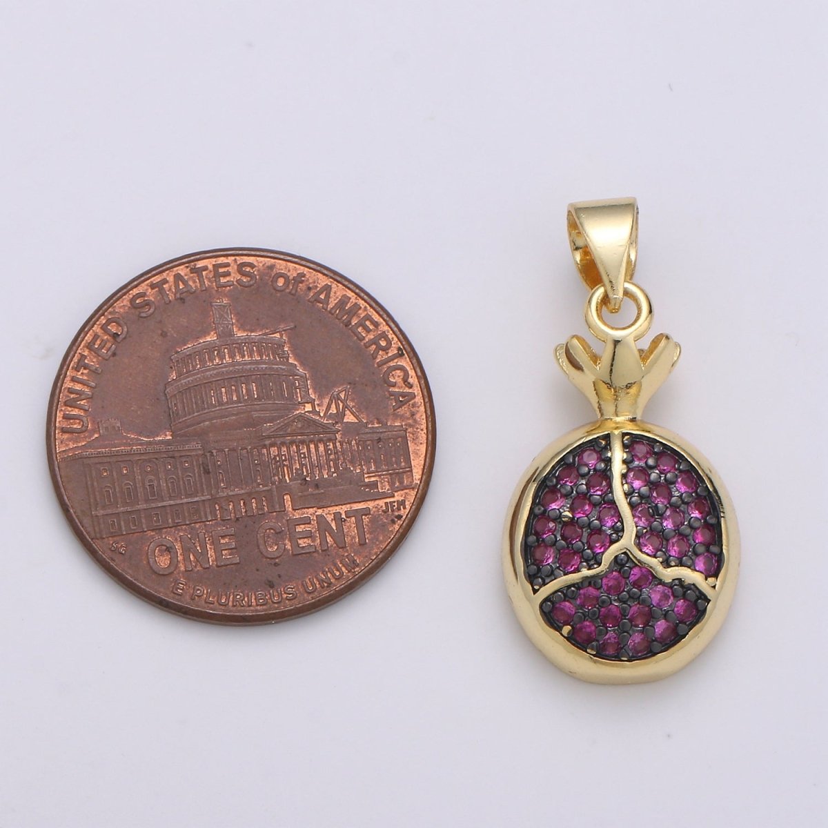 24x11mm Wholesale 24K Gold Plated Circle Pendant with Pink Rhinestones, Pendant for Necklace Bracelet Anklet Making J-218 - DLUXCA