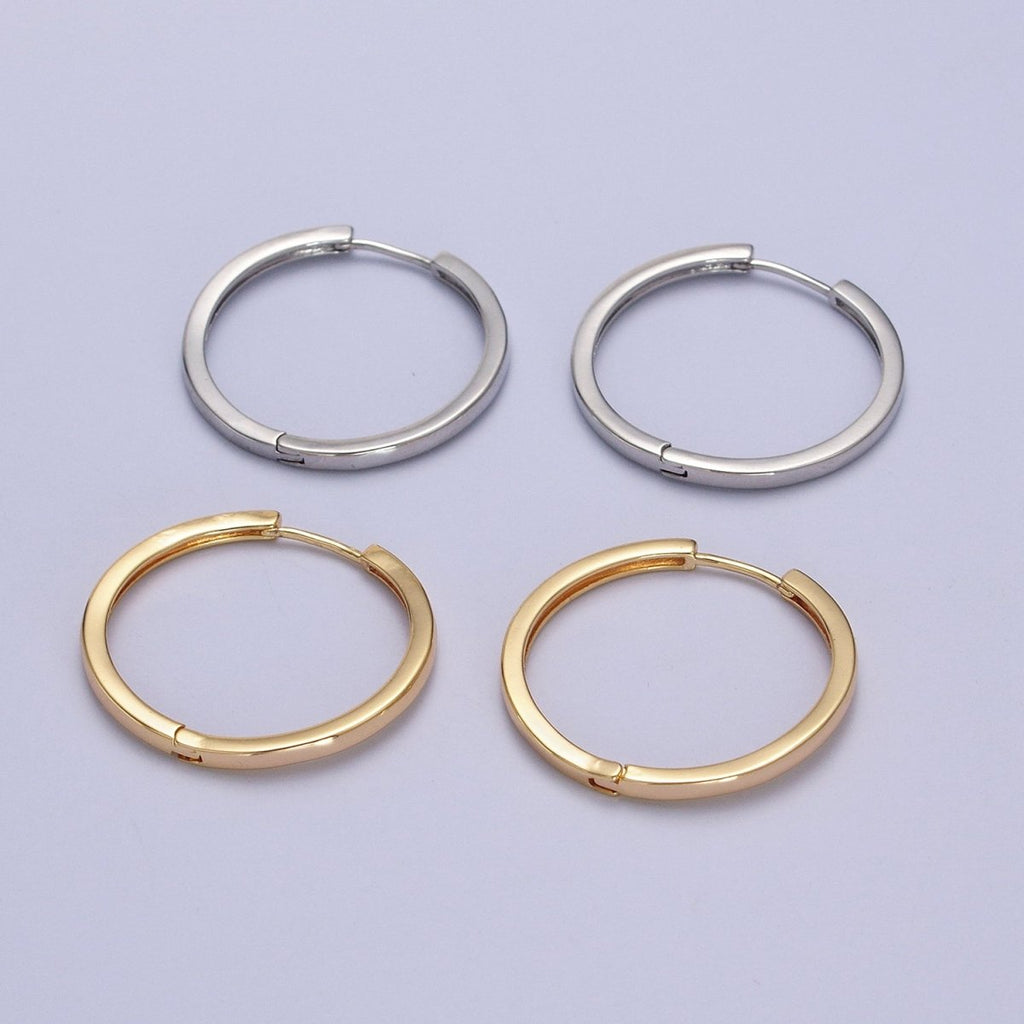 25mm Minimalist Endless Hoop Earrings in Gold & Silver | AB-065 AB-066