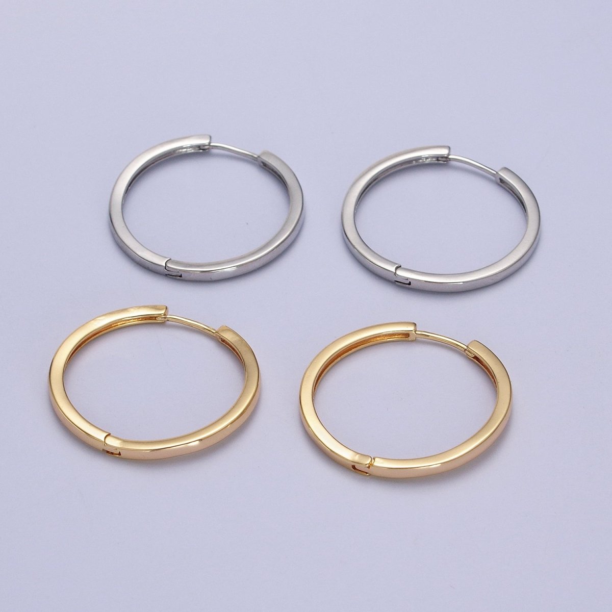 25mm Minimalist Endless Hoop Earrings in Gold & Silver | AB-065 AB-066