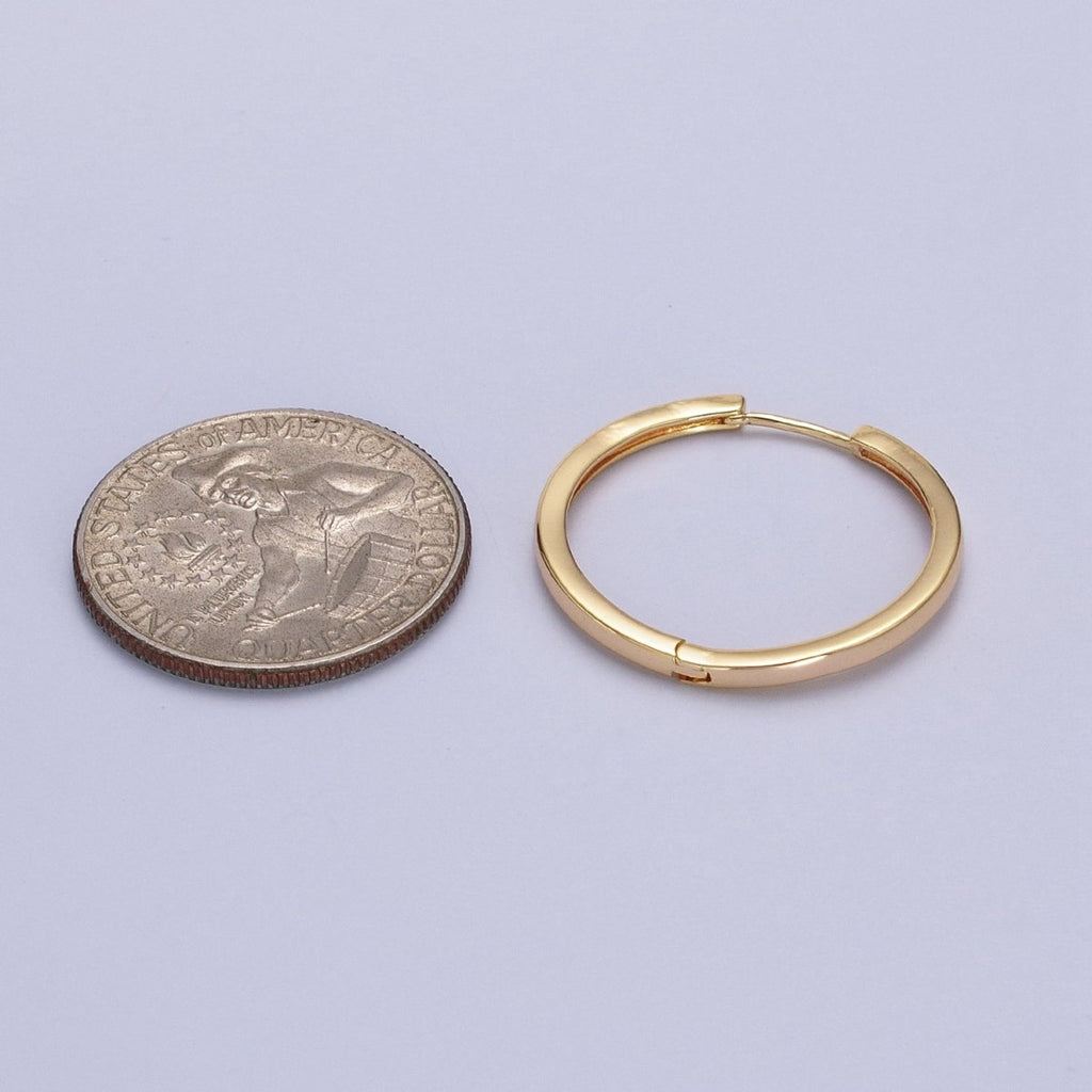 25mm Minimalist Endless Hoop Earrings in Gold & Silver | AB-065 AB-066