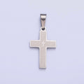 26X12.3mm Minimalist Gold & Silver Religious Cross, Stainless Steel Cross with Lords Player (in Spanish) I-830 - DLUXCA