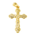 27x17mm Wholesale Gold plated Jesus on Cross Pendant, 24K or 14K Option, Christian Pendant for Necklace Bracelet Anklet Making J-193 J-194 - DLUXCA