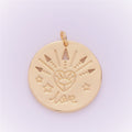 28K Gold plated Love Coin Charm E-150 - DLUXCA