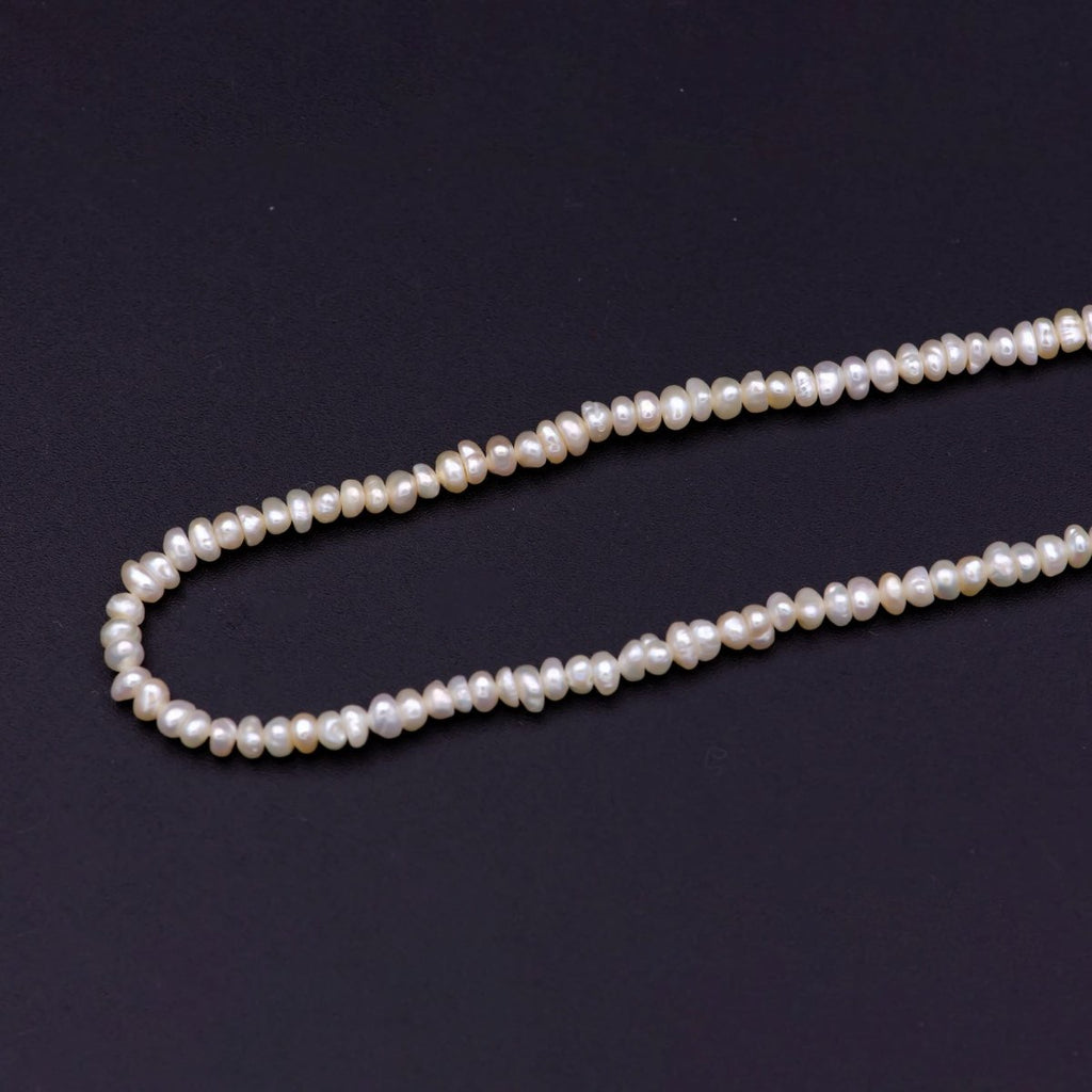 2.9mm-3.8mm white potato freshwater pearls, seed pearl, small size pearl, genuine pearl bead strand supply for Jewelry Making | WA-570 Clearance Pricing - DLUXCA
