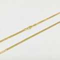 2mm Curb Chain Necklace - 24K Gold plated 19.7 inches Curb Necklace w/ Lobster Clasps | CN-936 Clearance Pricing - DLUXCA