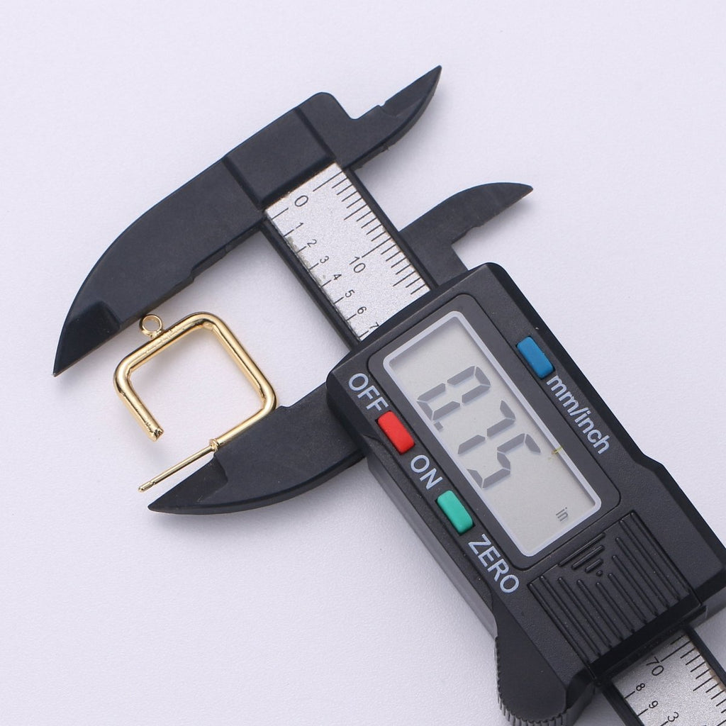 2pcs Open Ear Hoop Square Earring Hoop Findings for Necklace Jewelry Making in 18k Gold plated K-039 - DLUXCA