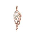 30x12mm Wholesale 18K Gold Plated Rose Gold Wing Pendant with Cubic Zirconia Crystal Rhinestones, Pendant for Necklace Bracelet Anklet Making J-188 - DLUXCA