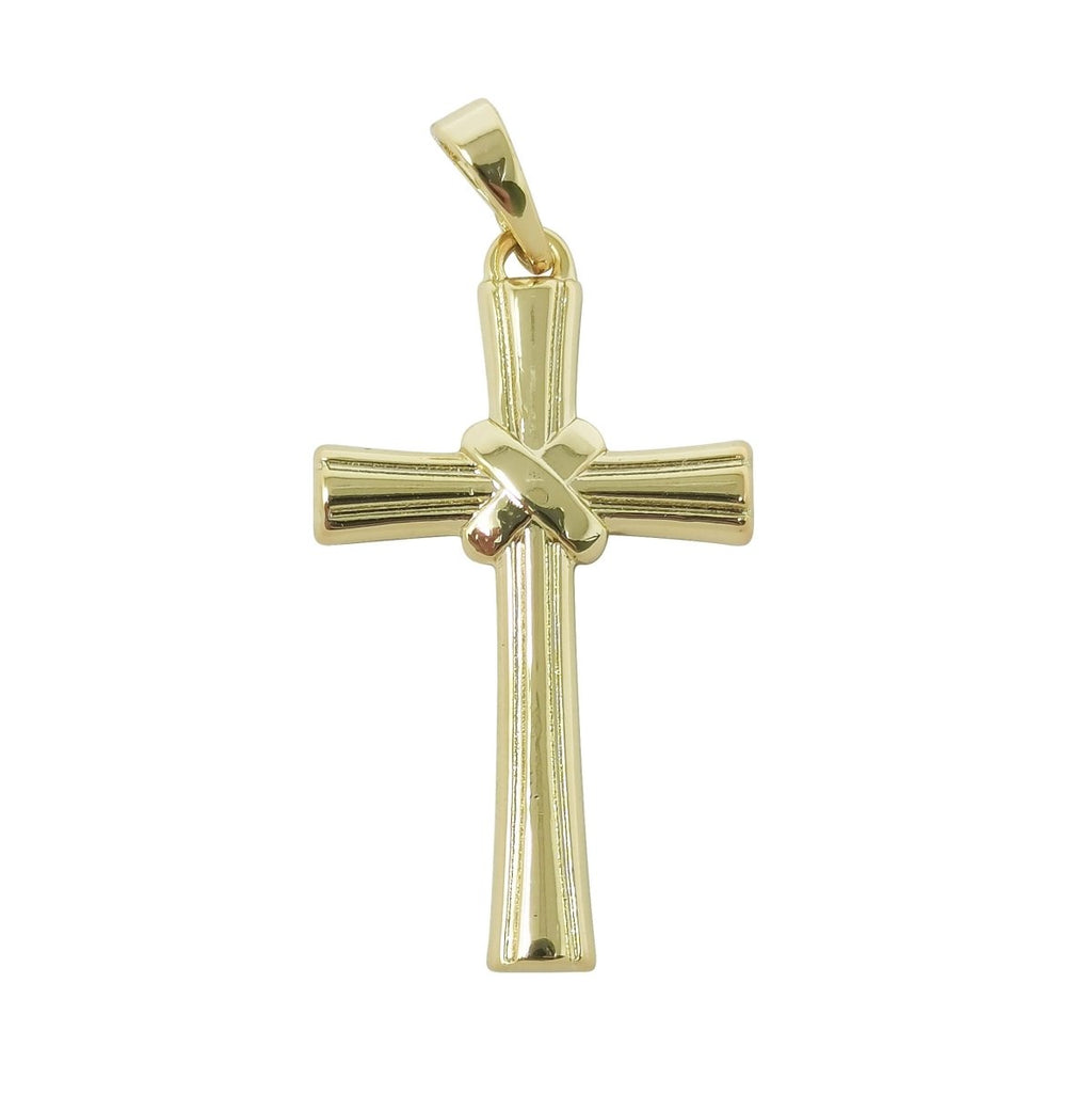 30x17mm Wholesale 14K Gold-plated Cross Pendant, Christian Pendant for Necklace Bracelet Anklet Making J-181 - DLUXCA