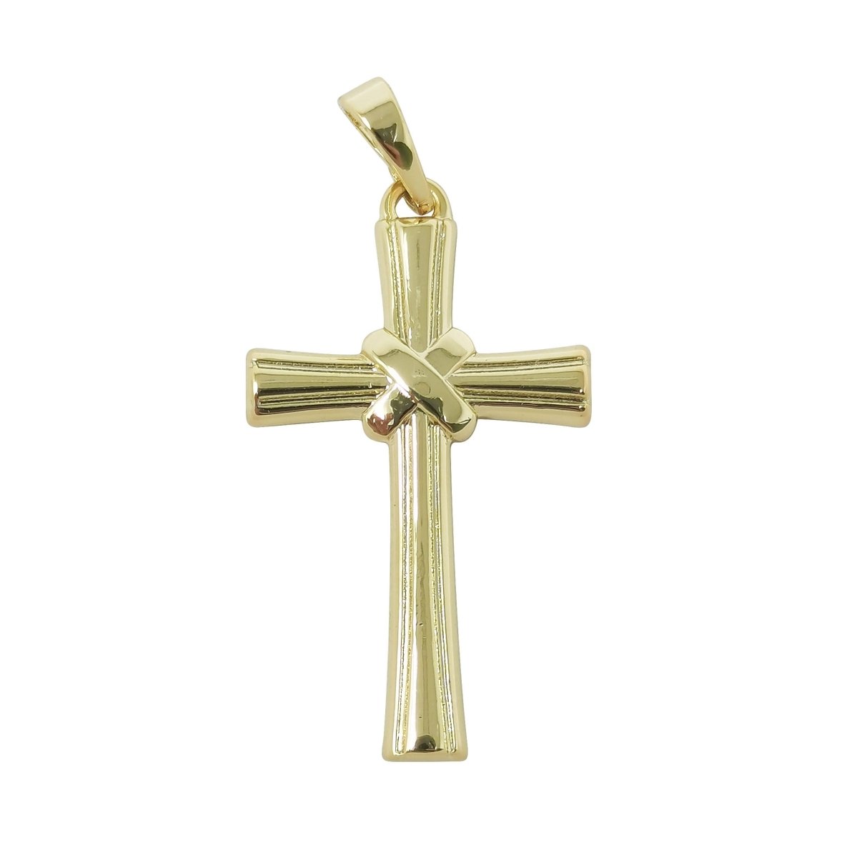 30x17mm Wholesale 14K Gold-plated Cross Pendant, Christian Pendant for Necklace Bracelet Anklet Making J-181 - DLUXCA