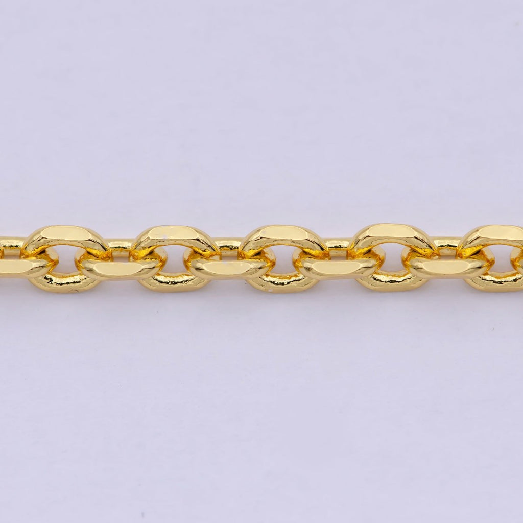 3.26 mm Cable Chain | Gold plated Cable Necklace | Unisex Men Woman Necklace 17.7 inch | WA-796 Clearance Pricing - DLUXCA