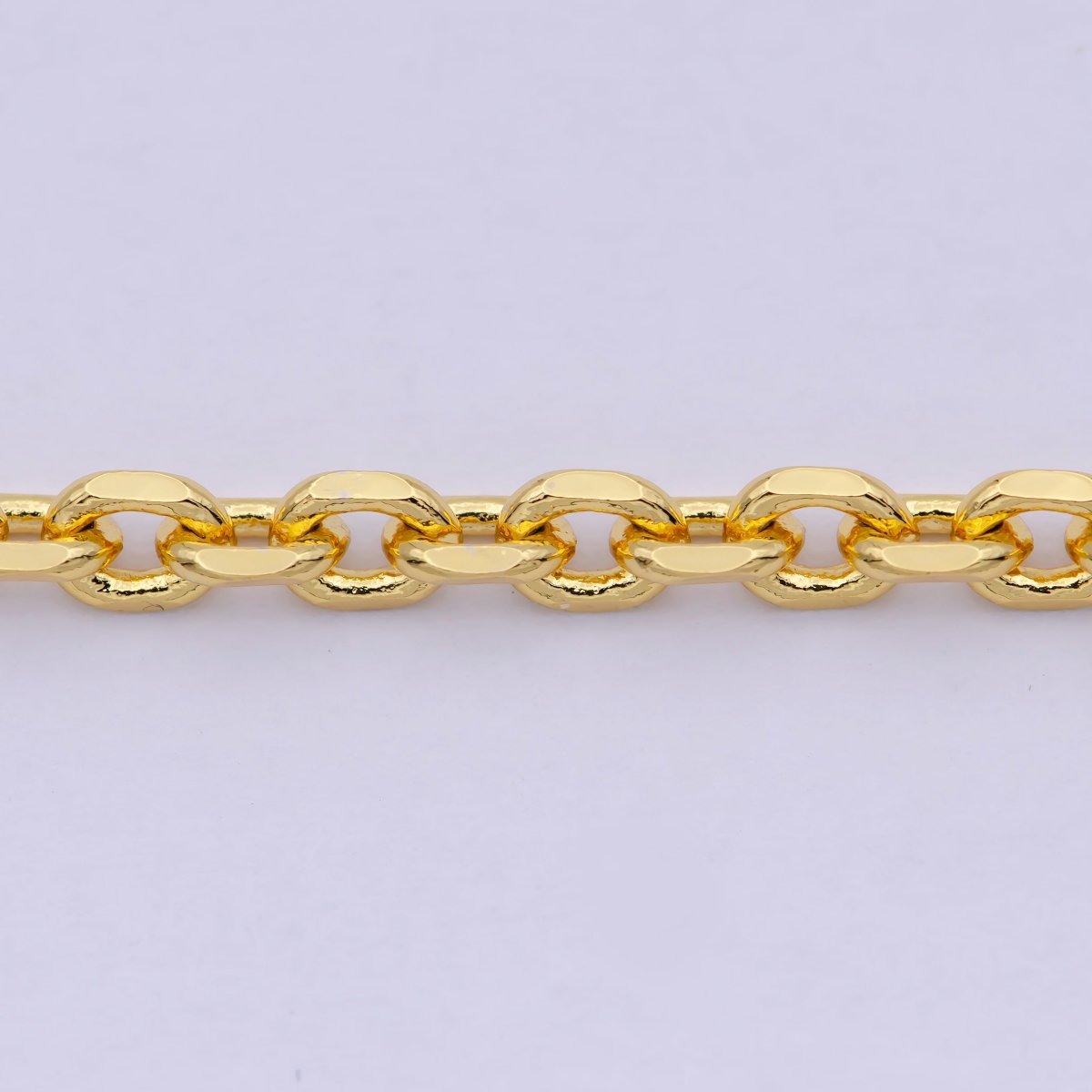 3.26 mm Cable Chain | Gold plated Cable Necklace | Unisex Men Woman Necklace 17.7 inch | WA-796 Clearance Pricing - DLUXCA